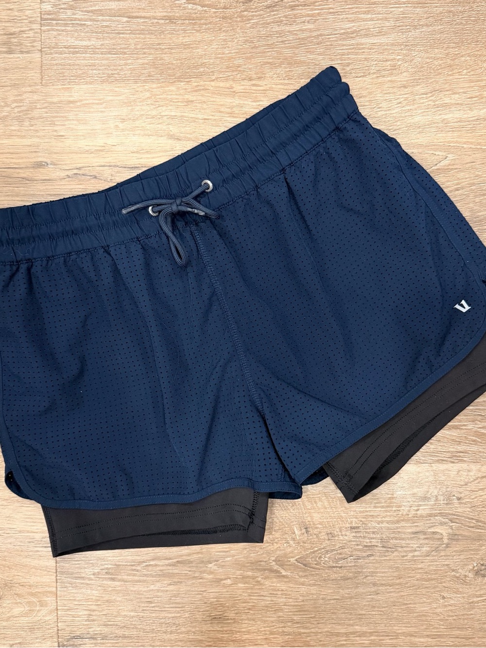 Vuori Navy Blue Layered Athletic Shorts